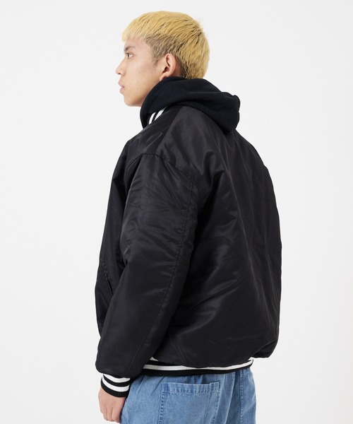 CORISCO(コリスコ)の「ナイロンツイル薄中綿スタジャン(M1)(スタジャン・メンズ・ブラック/オリーブ・X-LARGE/LARGE/MEDIUM)」の7枚目の写真