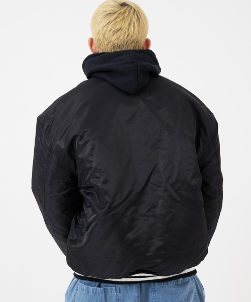 CORISCO(コリスコ)の「ナイロンツイル薄中綿スタジャン(M1)(スタジャン・メンズ・ブラック/オリーブ・X-LARGE/LARGE/MEDIUM)」の18枚目の写真