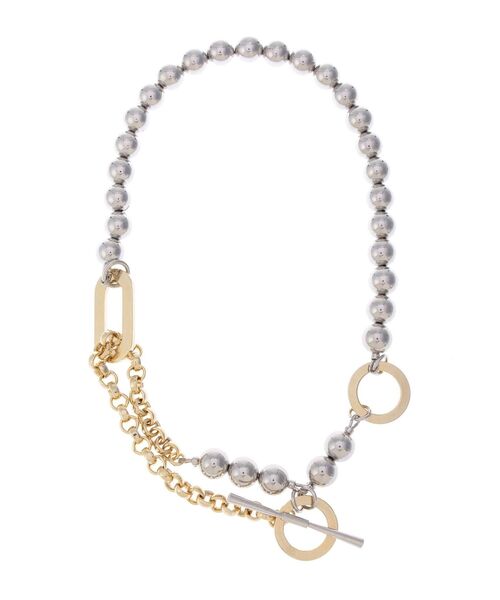 UN3D.（アンスリード）の「ミックスボールチェーンネックレス（ネックレス・レディース・シルバー/ゴールド・FREE）」の3枚目の写真