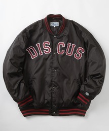 DISCUS（ディスカス）の「【DISCUS/ディスカス】ブランドロゴワッペン ナイロン 中綿スタジャン/リブライン アップリケ ブルゾン/ ビッグシルエット（スタジャン・メンズ）」