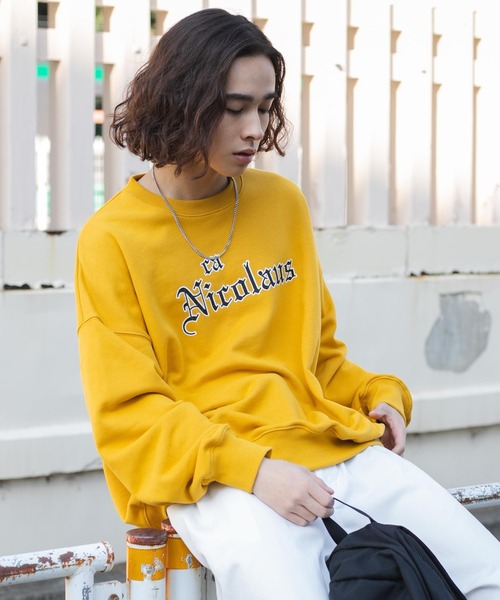 WEGO（ウィゴー）の「WEGO/ヘビーウエイトオールドイングリッシュプルオーバー（スウェット・メンズ・グレー系その他/ネイビー/マスタード/オートミール/ブラック/サックスブルー・MEDIUM/LARGE）」の6枚目の写真