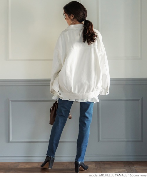 セール】ビッグシルエットカツラギジャケット（デニムジャケット