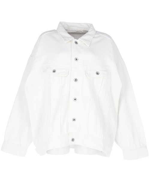 coca(coca)(コカ)の「ビッグシルエットカツラギジャケット(デニムジャケット・レディース・アイボリー・ONE SIZE)」の9枚目の写真