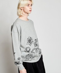 rehacer | rehacer : Big Rose  Crew HW Wide  CS / ビッグローズ クルーネック スウェットカットソー(スウェット)