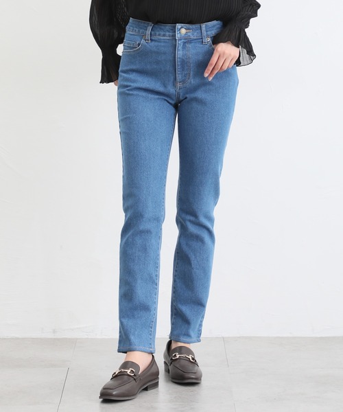 Honeys（ハニーズ）の「デニムスキニー（股下７０ｃｍ）（デニムパンツ・レディース・ライトインディゴブルー/ワンウォッシュ/ブルー/ブラック・SS/S/M/L/LL）」の2枚目の写真