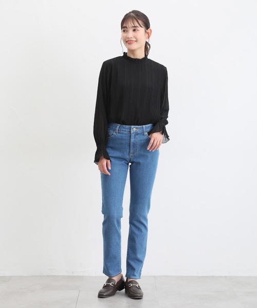 Honeys（ハニーズ）の「デニムスキニー（股下７０ｃｍ）（デニムパンツ・レディース・ライトインディゴブルー/ワンウォッシュ/ブルー/ブラック・SS/S/M/L/LL）」の8枚目の写真