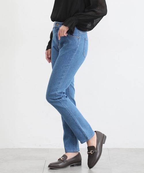 Honeys（ハニーズ）の「デニムスキニー（股下７０ｃｍ）（デニムパンツ・レディース・ライトインディゴブルー/ワンウォッシュ/ブルー/ブラック・SS/S/M/L/LL）」の9枚目の写真