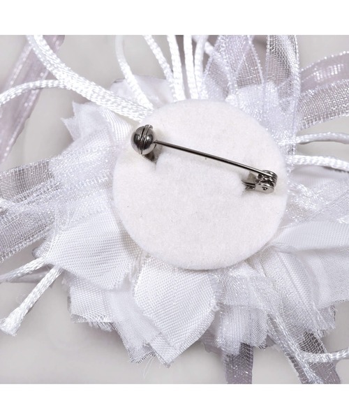 BeBe(ベベ)の「BeBe/日本製フォーマルフラワーリボンコサージュ(ブローチ/コサージュ・キッズ・ブルー/ホワイト・ONESIZE)」の14枚目の写真