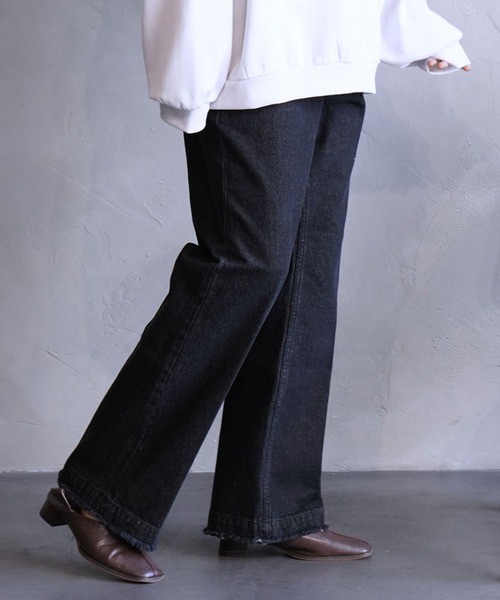 JUNRED（ジュンレッド）の「フリンジデニムフレアパンツ（デニムパンツ・メンズ・ネイビー/ブラック・S/M/L）」の3枚目の写真