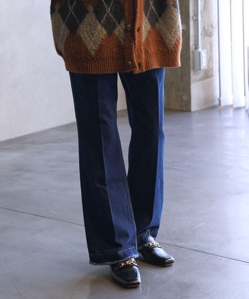 JUNRED（ジュンレッド）の「フリンジデニムフレアパンツ（デニムパンツ・メンズ・ネイビー/ブラック・S/M/L）」の10枚目の写真