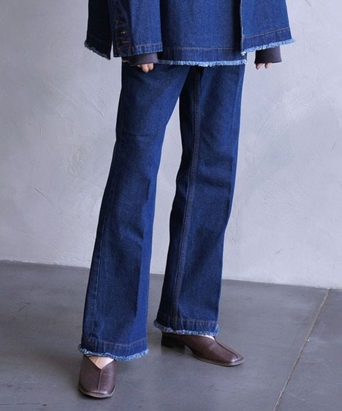 JUNRED（ジュンレッド）の「フリンジデニムフレアパンツ（デニムパンツ・メンズ・ネイビー/ブラック・S/M/L）」の20枚目の写真