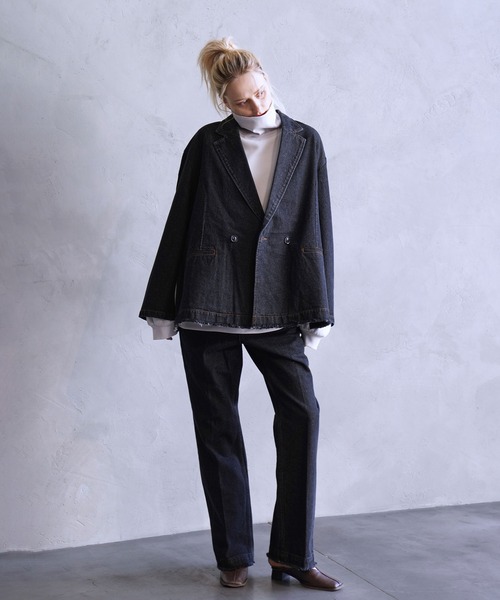 JUNRED（ジュンレッド）の「フリンジデニムフレアパンツ（デニムパンツ・メンズ・ネイビー/ブラック・S/M/L）」の17枚目の写真