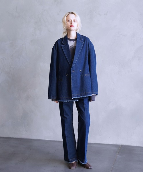 JUNRED（ジュンレッド）の「フリンジデニムフレアパンツ（デニムパンツ・メンズ・ネイビー/ブラック・S/M/L）」の4枚目の写真