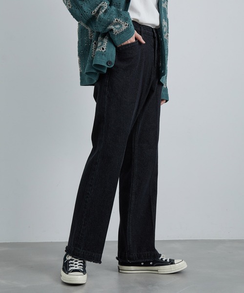 JUNRED（ジュンレッド）の「フリンジデニムフレアパンツ（デニムパンツ・メンズ・ネイビー/ブラック・S/M/L）」の5枚目の写真