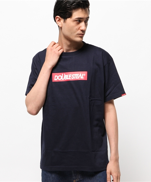 DOUBLE STEAL(ダブルスティール)の「BOX LOGO Tシャツ(Tシャツ/カットソー・メンズ・ホワイト/ブラック/グレー/ネイビー・LARGE/MEDIUM/X-LARGE/SMALL/XX-LARGE)」の4枚目の写真