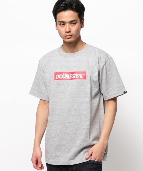 DOUBLE STEAL(ダブルスティール)の「BOX LOGO Tシャツ(Tシャツ/カットソー・メンズ・ホワイト/ブラック/グレー/ネイビー・LARGE/MEDIUM/X-LARGE/SMALL/XX-LARGE)」の3枚目の写真