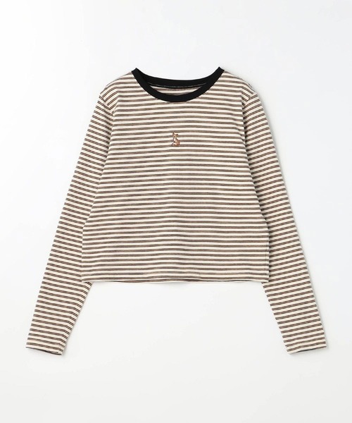 179/WG(イチナナキュウダブルジー)の「キツネ刺繍リンガーロンTEE(Tシャツ/カットソー・レディース・グリーン/ナチュラル/ブラック/ブルー/オフホワイト・FREE)」の6枚目の写真