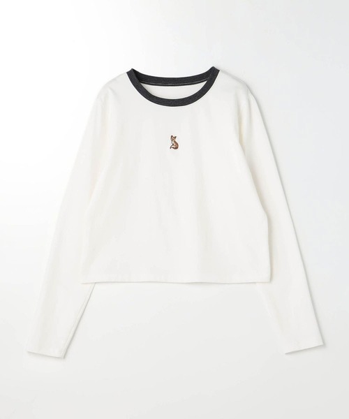 179/WG(イチナナキュウダブルジー)の「キツネ刺繍リンガーロンTEE(Tシャツ/カットソー・レディース・グリーン/ナチュラル/ブラック/ブルー/オフホワイト・FREE)」の7枚目の写真