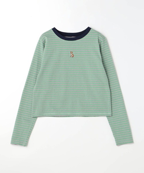 179/WG(イチナナキュウダブルジー)の「キツネ刺繍リンガーロンTEE(Tシャツ/カットソー・レディース・グリーン/ナチュラル/ブラック/ブルー/オフホワイト・FREE)」の8枚目の写真
