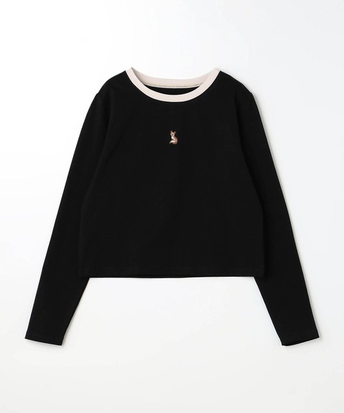 179/WG(イチナナキュウダブルジー)の「キツネ刺繍リンガーロンTEE(Tシャツ/カットソー・レディース・グリーン/ナチュラル/ブラック/ブルー/オフホワイト・FREE)」の9枚目の写真
