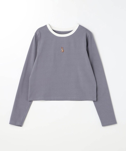 179/WG(イチナナキュウダブルジー)の「キツネ刺繍リンガーロンTEE(Tシャツ/カットソー・レディース・グリーン/ナチュラル/ブラック/ブルー/オフホワイト・FREE)」の10枚目の写真