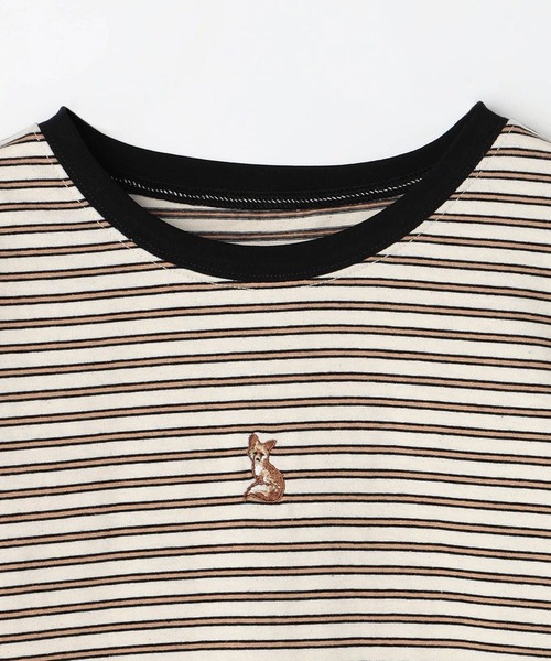 179/WG(イチナナキュウダブルジー)の「キツネ刺繍リンガーロンTEE(Tシャツ/カットソー・レディース・グリーン/ナチュラル/ブラック/ブルー/オフホワイト・FREE)」の12枚目の写真