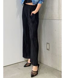 【セットアップ着用可】サテンプリーツワイドパンツ