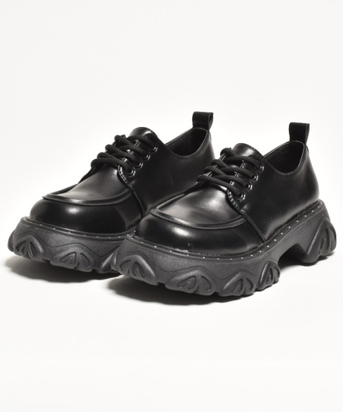 SVEC（シュベック）の「チャンキーソール レースアップ オックスフォードシューズ（ドレスシューズ・レディース・ブラック/ブラック系その他・36/37/35/38/39）」の5枚目の写真