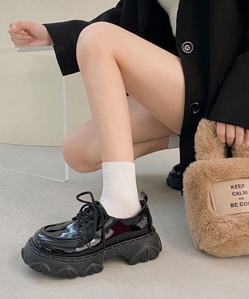 SVEC（シュベック）の「チャンキーソール レースアップ オックスフォードシューズ（ドレスシューズ・レディース・ブラック/ブラック系その他・36/37/35/38/39）」の21枚目の写真