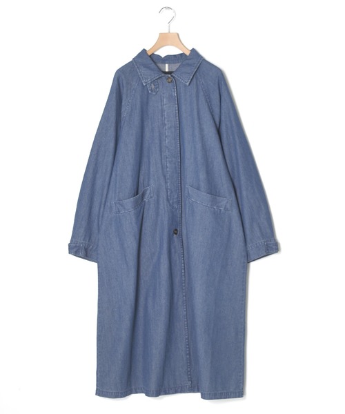 w closet(ダブルクローゼット)の「オーバーサイズデニムコート(ステンカラーコート・レディース・ブルー・FREE)」の19枚目の写真