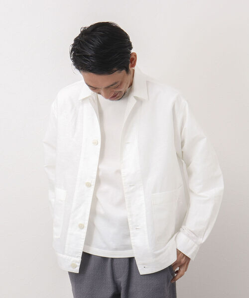 NOLLEY'S goodman(ノーリーズグッドマン)の「RAILROAD JACKET カバーオール シャツジャケット(カバーオール・メンズ・ダークネイビー/ホワイト・S/M/L)」の2枚目の写真