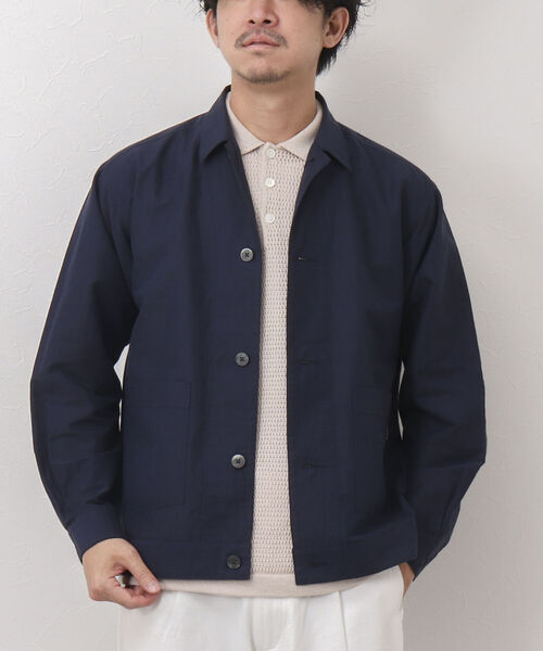 NOLLEY'S goodman(ノーリーズグッドマン)の「RAILROAD JACKET カバーオール シャツジャケット(カバーオール・メンズ・ダークネイビー/ホワイト・S/M/L)」の1枚目の写真