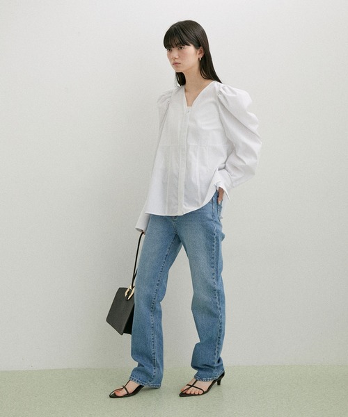 新品タグ付 アダムエロペ シェイプシルエットブラウス サックスブルー F 楽天市場】【SALE／70%OFF】【サステナブル】シェイプシルエット