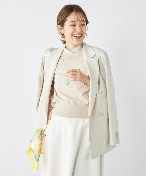 NOLLEYS【新品未使用】リネン混 グリーン ダブル ジャケット ワイドパンツ WEB限定 SPECIAL PRICE！］【WEB STAFF恵☆別注カラーあり