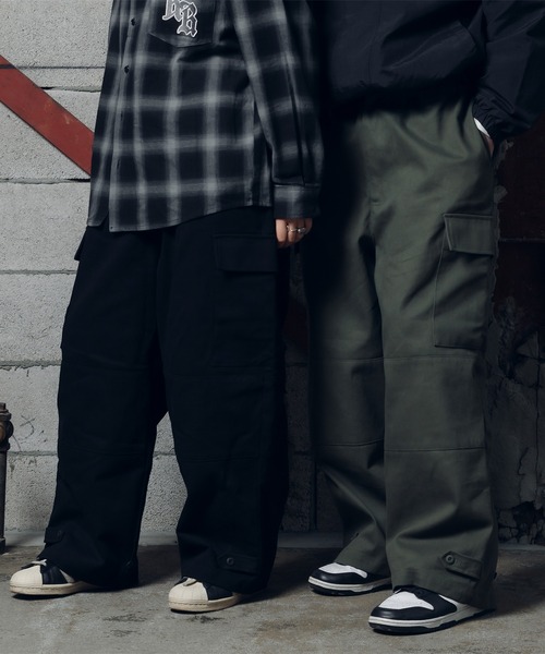 kutir（クティール）の「M-47ミリタリーワイドカーゴパンツ（カーゴパンツ・メンズ・ブラック/カーキ・X-SMALL/SMALL/LARGE/MEDIUM）」の5枚目の写真
