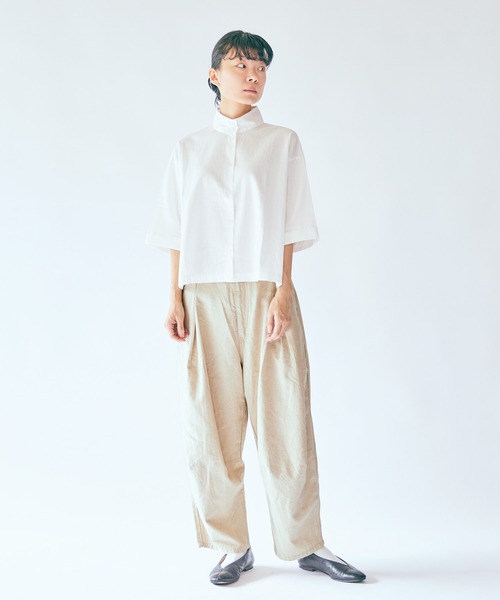 SETTO（セット）の「DOKONO PANTS：ワイドタックパンツ（その他パンツ・レディース・キナリ/ブラック・XS/S/M）」の12枚目の写真