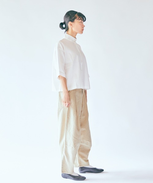 SETTO（セット）の「DOKONO PANTS：ワイドタックパンツ（その他パンツ・レディース・キナリ/ブラック・XS/S/M）」の9枚目の写真