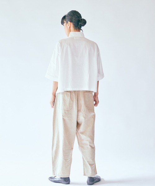 SETTO（セット）の「DOKONO PANTS：ワイドタックパンツ（その他パンツ・レディース・キナリ/ブラック・XS/S/M）」の18枚目の写真