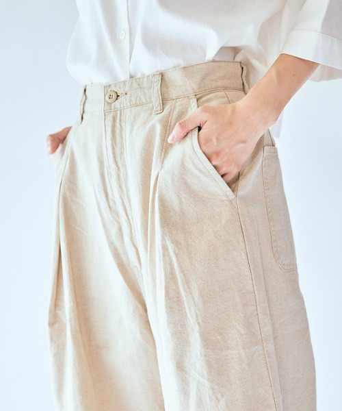 SETTO（セット）の「DOKONO PANTS：ワイドタックパンツ（その他パンツ・レディース・キナリ/ブラック・XS/S/M）」の3枚目の写真