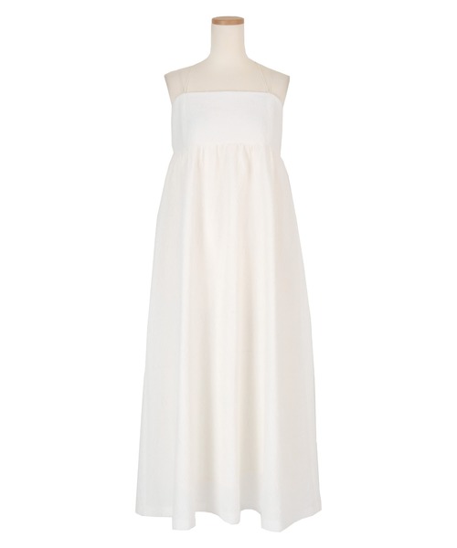 UR'S（ユアーズ）の「ふくれｼﾞｬｶﾞｰﾄﾞﾎﾙﾀｰｷｬﾐﾜﾝﾋﾟｰｽ（ワンピース・レディース・ホワイト/ブラック・S/M/L）」の3枚目の写真