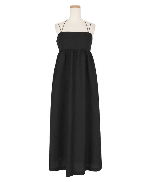 UR'S（ユアーズ）の「ふくれｼﾞｬｶﾞｰﾄﾞﾎﾙﾀｰｷｬﾐﾜﾝﾋﾟｰｽ（ワンピース・レディース・ホワイト/ブラック・S/M/L）」の4枚目の写真