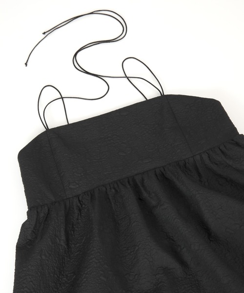 UR'S（ユアーズ）の「ふくれｼﾞｬｶﾞｰﾄﾞﾎﾙﾀｰｷｬﾐﾜﾝﾋﾟｰｽ（ワンピース・レディース・ホワイト/ブラック・S/M/L）」の16枚目の写真