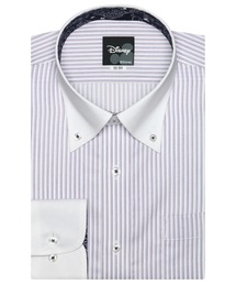 【Disney ディズニー】形態安定ノーアイロン クレリックボタンダウン 長袖ビジネスワイシャツ