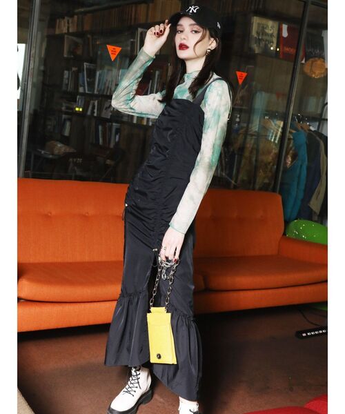 EVRIS(エヴリス)の「シアーハイネックトップス(Tシャツ/カットソー・レディース・ブラック/グリーン・FREE)」の7枚目の写真