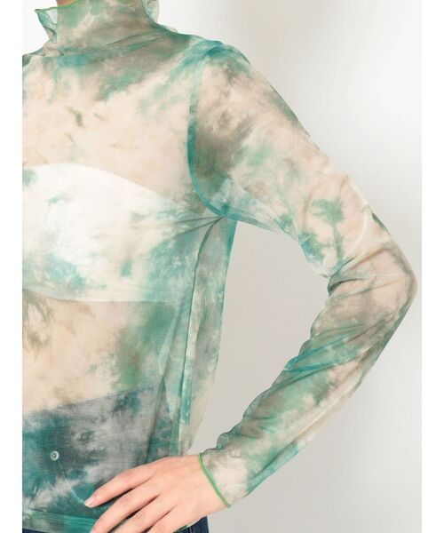 EVRIS(エヴリス)の「シアーハイネックトップス(Tシャツ/カットソー・レディース・ブラック/グリーン・FREE)」の8枚目の写真