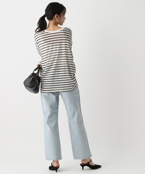 A part by（アパートバイ）の「シアーボーダーロンTEE（Tシャツ/カットソー・レディース・ライトパープル/カーキ/ブラック・FREE）」の7枚目の写真