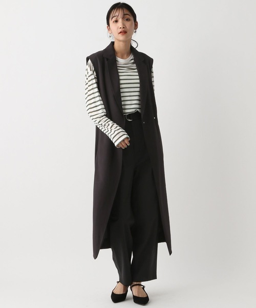 A part by（アパートバイ）の「シアーボーダーロンTEE（Tシャツ/カットソー・レディース・ライトパープル/カーキ/ブラック・FREE）」の15枚目の写真