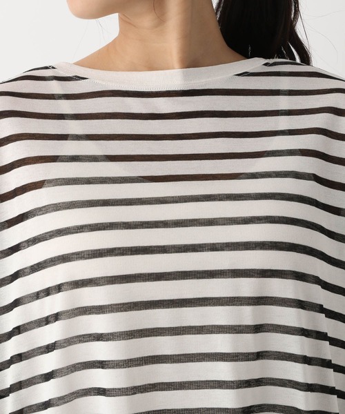 A part by（アパートバイ）の「シアーボーダーロンTEE（Tシャツ/カットソー・レディース・ライトパープル/カーキ/ブラック・FREE）」の22枚目の写真