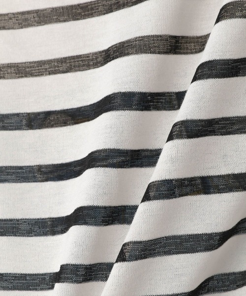 A part by（アパートバイ）の「シアーボーダーロンTEE（Tシャツ/カットソー・レディース・ライトパープル/カーキ/ブラック・FREE）」の12枚目の写真