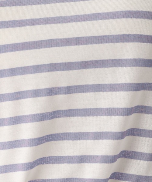 A part by（アパートバイ）の「シアーボーダーロンTEE（Tシャツ/カットソー・レディース・ライトパープル/カーキ/ブラック・FREE）」の6枚目の写真